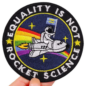 Badges personnalisés, patchs en tissu brodés circulaires, patchs en tissu brodés, appliques brodées personnalisées par ordinateur - Product Image 6