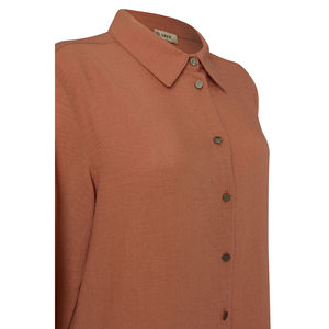 Blusa Informal de Popelina para Mujer con Bordado Floral, Corte Holgado, Primavera Otoño - Product Image 2