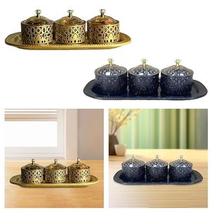 กล่องผลไม้แห้งโลหะเคลือบแบบโบราณพร้อมช่องใส่ของขวัญพรีเมี่ยมสำหรับงานรื่นเริงและงานเลี้ยง - Product Image 3