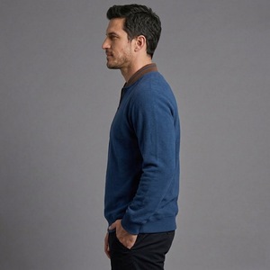 Sudadera de forro polar personalizada con media cremallera para hombre, de peso pesado, estilo casual, holgada, para otoño, cortavientos, transpirable, teñido liso - Product Image 2