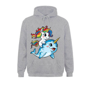2022 hombres y niñas con capucha Tops unicornios Narwhal Arco Iris sudaderas manga larga 100% algodón ropa deportiva para invierno - Product Image 4