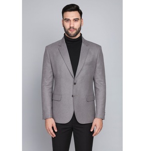 Blazer en laine gris tendance de haute qualité pour hommes, idéal pour les réunions de bureau, les événements universitaires, les entretiens et l'usage quotidien, prix d'exportation - Product Image 1