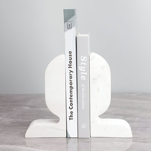 Sujetalibros de mármol hechos a mano de tendencia, soporte decorativo para libros de estilo nórdico, organizador de piedra moderno para estudio, hogar, oficina, venta al por mayor - Product Image 3
