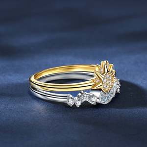 แหวนหมั้นเงินแท้ลายพระอาทิตย์และพระจันทร์ Jeulia Celestial Sun and Moon - Product Image 6