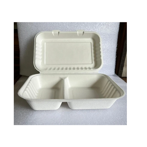 กล่องใส่อาหารแบบฝาพับเก็บได้เป็นมิตรต่อสิ่งแวดล้อมกล่องอาหารแบบใช้แล้วทิ้งกล่องชานอ้อยแบบย่อยสลายได้ - Product Image 2