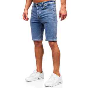 กางเกงยีนส์ขาสั้นสำหรับผู้ชายซักกลางเอวสูงผ้าฝ้าย100% น้ำหนักเบาระบายอากาศสไตล์ลำลองตามสั่ง - Product Image 6