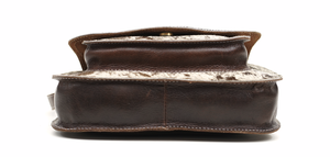 Bolso bandolera de cuero con pelo, hecho a mano, con cuero genuino y herrajes antiguos con acabado cepillado, diseño premium, al por mayor - Product Image 4