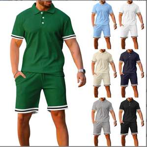 Pantalones cortos de manga corta con solapa para hombre, conjunto deportivo y de dos piezas - Product Image 5