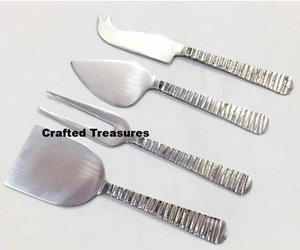 Fancy Premium Stainless Steel Cheese Cutlery Set of 4 PCS With Unique Leaf Design On Handle Butter Cheese <b>Knives</b> Tools Set - Product Image 1