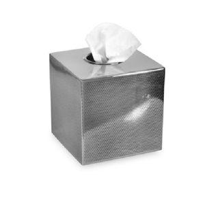 Caja de pañuelos de acero inoxidable de la mejor calidad, elegante acabado plateado, perfecto para almacenamiento de servilletas con estilo y organización del hogar - Product Image 1