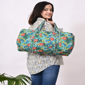 Handmade Ấn Độ Bông Bông Vải Thô Túi Boho Yoga Thể Dục Tote Với Thiết Kế Tay Khối In Lớn Bông Vải Thô Túi - Product Image 5