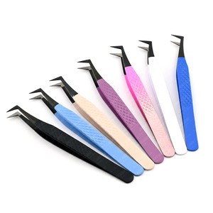 Punta de fibra de alta calidad, extensión de pestañas, volumen, pinzas Maga, punta de fibra duradera de grado quirúrgico inoxidable, mango ergonómico - Product Image 4