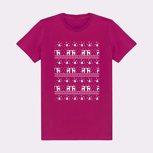 Camiseta Deportiva de Cuello Redondo con Estampado Digital Navideño al por Mayor, Transpirable, 100% Algodón, Diseño Vibrante para Hombre - Product Image 4