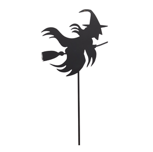 Bâton de jardin en fer décoratif unique avec chat noir mat pour décoration d'halloween personnalisé fait à la main en gros en vrac - Product Image 2