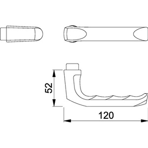 Par de Manijas de Puerta de Aluminio F1 London 113, Cuadradas de 8 mm con HOPPE, Sin Rosetas - Product Image 3