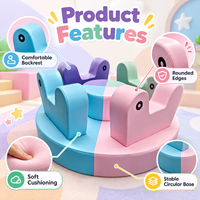 Manège pour enfants en cuir PU, couleurs pastel, équipement de jeu intérieur, siège de carrousel, ensembles de location pour fêtes en extérieur