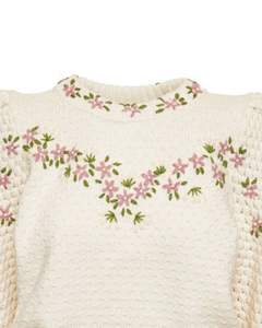 <b>Women</b> Floral Embroidered Knit Sweater Soft Warm Winter Pullover Textured Design Premium Cozy Knitwear Stylish Fashion - Product Image 4