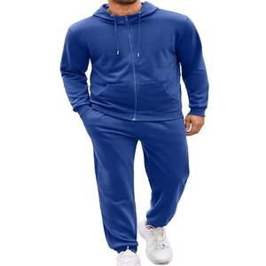 Alta calidad invierno 100% algodón Tech Fleece 500GSM chándal liso de gran tamaño 2 uds chándal de alta calidad - Product Image 5