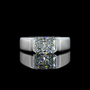 Anillo de Compromiso Solitario con Corte Radiante de 1.75 Quilates en Oro Blanco de 14K, Diseño Artesanal de Lujo para Novia - Product Image 3