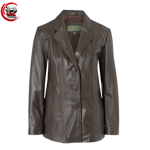 Blazer taux de gros sur mesure vente chaude nouveau design de luxe meilleurs trucs femmes blazer en cuir - Product Image 1