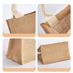 Bolsas de yute impresas con logotipo personalizado al por mayor para regalos, compras, supermercados y embalaje promocional - Product Image 4