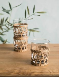 Prix usine porte-gobelet en rotin tissé à la main en osier rotin tasse à boire porte-gobelet en rotin vintage naturel avec la meilleure qualité - Product Image 5