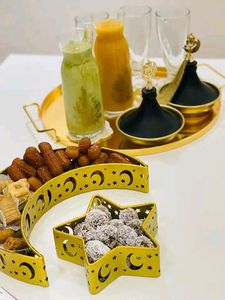 Bandejas de Madera Hechas a Mano con Diseño de Luna y Estrella, de Alta Calidad, para Exhibición de Postres en Eid Mubarak, Suministros para Fiestas de Ramadán 2025 - Product Image 4