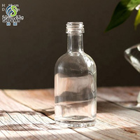 Haute qualité 50ml Mini Spiritueux Bouteille En Verre Ronde Vodka Brandy Whisky Tequila Gin Bouteille En Verre