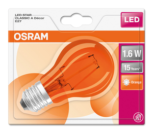 Lampada retrofit LED standard in cristallo, arancione, 1,6W (Osram 4058075816039) - Product Image 2