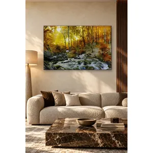 Fida Sunny Autumn Forest Stream <b>Canvas</b> Print - Product Image 4