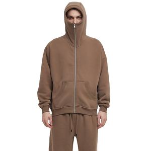 Veste à capuche à fermeture éclair complète en polaire lourde personnalisée de qualité supérieure avec fermeture éclair pour hommes sweat à capuche à fermeture éclair et à épaules tombantes - Product Image 4