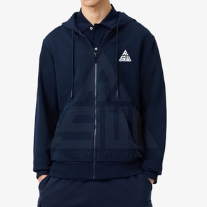 Sweat-shirts d'hiver pour hommes grandes tailles en coton/polyester mélangé, unis, avec fermeture éclair, de haute qualité, élégants et tendance, respirants - Product Image 1