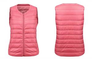Chaleco ultraligero de plumón de pato para Mujer | Chaqueta acolchada sin mangas con cremallera | Chaleco cálido para otoño e invierno, transpirable, con OEM - Product Image 2