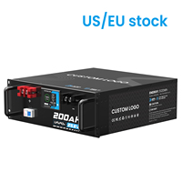 Pack de batteries LFP 24V 200Ah 5120Wh, batterie lithium pour montage en rack, pour systèmes solaires hors réseau et ESS résidentiels