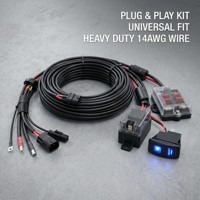Kit de câblage universel pour barre lumineuse LED, faisceau de câbles 12V 40A 14AWG avec interrupteur, fusible et relais pour véhicules tout-terrain, Jeep, camions et bateaux