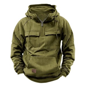 Wholesale Color-blocked Lambskin Hooded <b>Pullover</b> <b>Jacket</b> Trendy Fleece Cotton Warm Windbreaker Streetwear Hoodie - Product Image 1