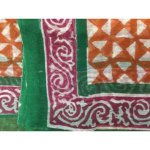 Velo de Protección Solar de Seda y Algodón Chanderi, Color Terracota - Product Image 1