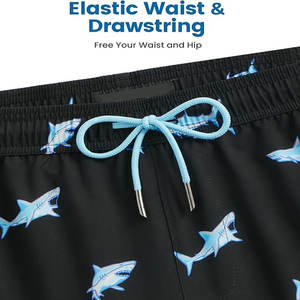 2025 hommes Double couche Compression Shorts de plage séchage rapide 2-en-1 maillot de bain Logo personnalisé taille moyenne Anti-rides décontracté - Product Image 4