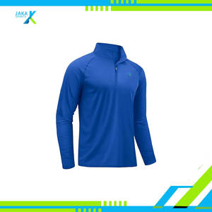 Chemises athlétiques à manches longues avec fermeture éclair pour hommes Pullover UPF 50 Sun Protection Rash Guard Outdoor Running Training T Shirts - Product Image 2