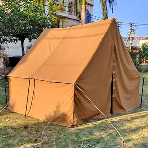 Carpa Portátil Estilo Legión Romana, Lona de Algodón Beige Oscuro con Poste de Aluminio, Impermeable - Product Image 2