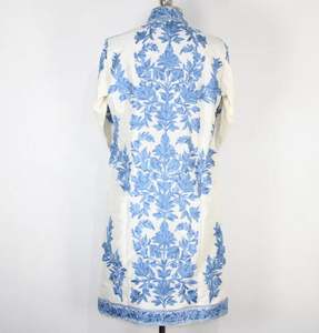 Manteau long d'hiver Veste Kimono Pour Femmes Pour Noël Nouvel An Party Wear Utilisation de l'Inde Velours fait main Couleur blanche indienne - Product Image 5