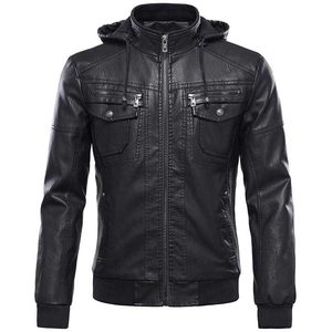 Chaqueta de Cuero Personalizable de Alta Calidad con Cuello Alto para Invierno, Tendencia Principal, Nueva Moda al por Mayor - Product Image 1