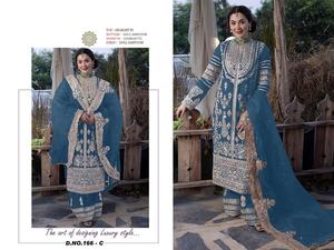 Traje Salwar de Tela Georgette Pesada con Bordado de Lentejuelas, Ropa Pakistaní para Ocasiones Especiales, de la India - Product Image 4