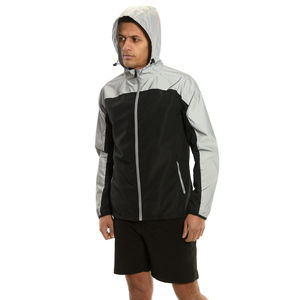 Hot Selling Men's Summer Zipper Top Elastic Short Fitness OutDoor <b>Running</b> <b>Hoodie</b> Set Custom Logo Printed Windbreak Short Set - Product Image 1