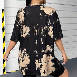 เสื้อมัดย้อมสำหรับผู้หญิงเสื้อฤดูร้อนผ้าฝ้ายพิมพ์ลายโลโก้และทำแบรนด์ได้ตามต้องการ - Product Image 4