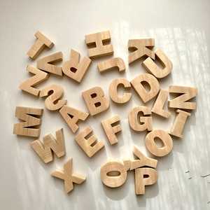 Elegant Polished Engraved <b>Wooden</b> Alphabet Decorative <b>Letter</b> Blocks <b>for</b> Nursery April Fool's Day Decor-Durable Antique - Product Image 5