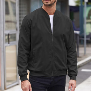 Blouson aviateur rouge cargo à col montant et bouton unique pour hommes à l'avant personnalisé imperméable et respirant High Street hiver vente en gros - Product Image 4