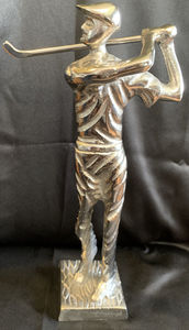 อลูมิเนียมตกแต่งบ้านทีมทํางานประติมากรรมเงิน 14" - Product Image 6