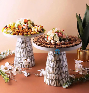 Soporte de pastel de bandeja de Chocolate de nácar de estilo árabe clásico para decoración del hogar Ramadán y servicio de postre de boda - Product Image 6