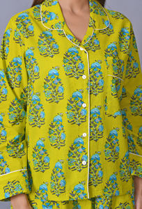 Conjunto de Pijama de Algodón Casual de Verano con Estampado Floral, Corte Ajustado, para Mujer, Ropa de Dormir, Diseño Indio para Fiesta Nupcial - Product Image 5